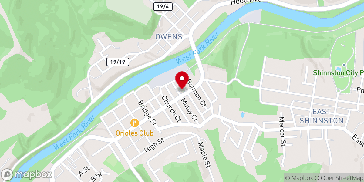 Map showing location of St Ann's Catholic Church