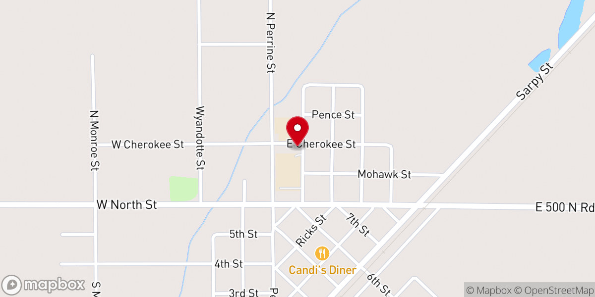 Map showing location of First Baptist Church