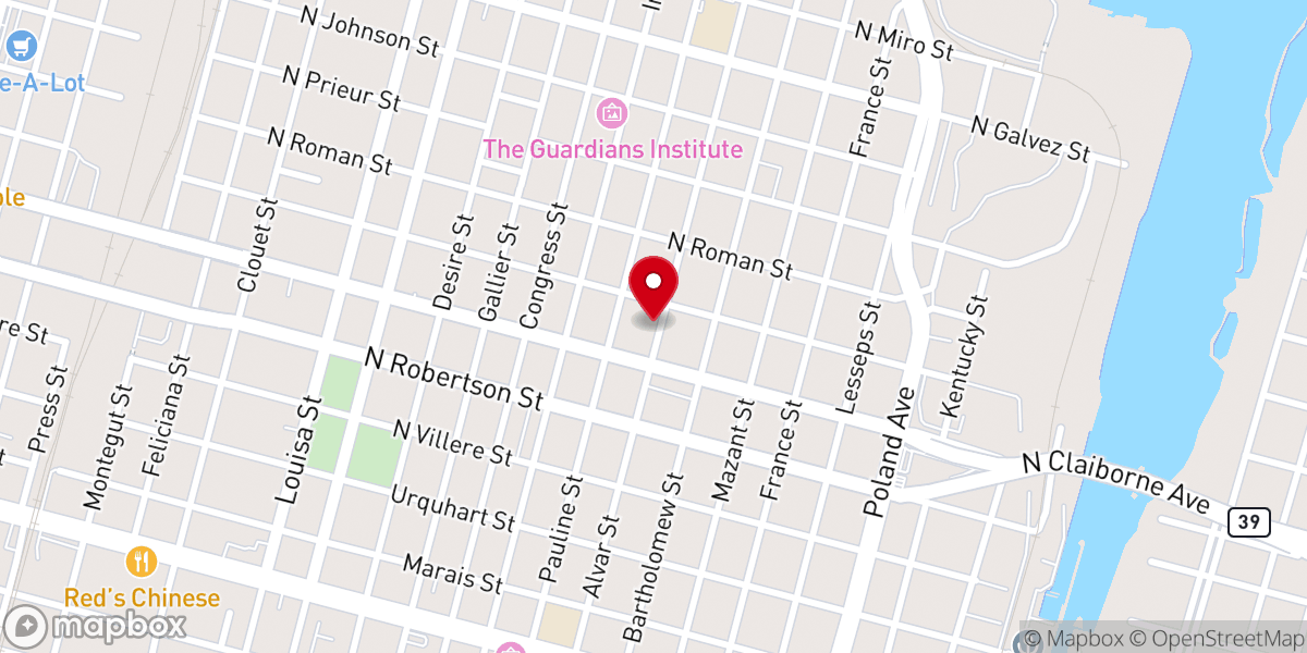 Map showing location of New Salem Missionary Baptist Church