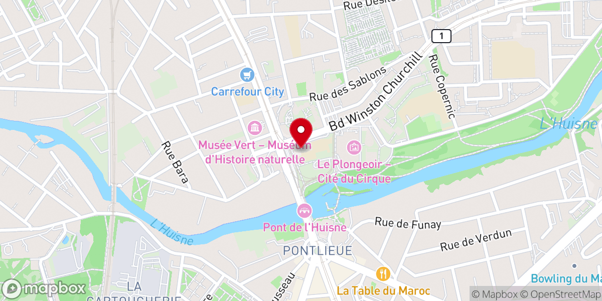 Map showing location of Église Saint-Martin