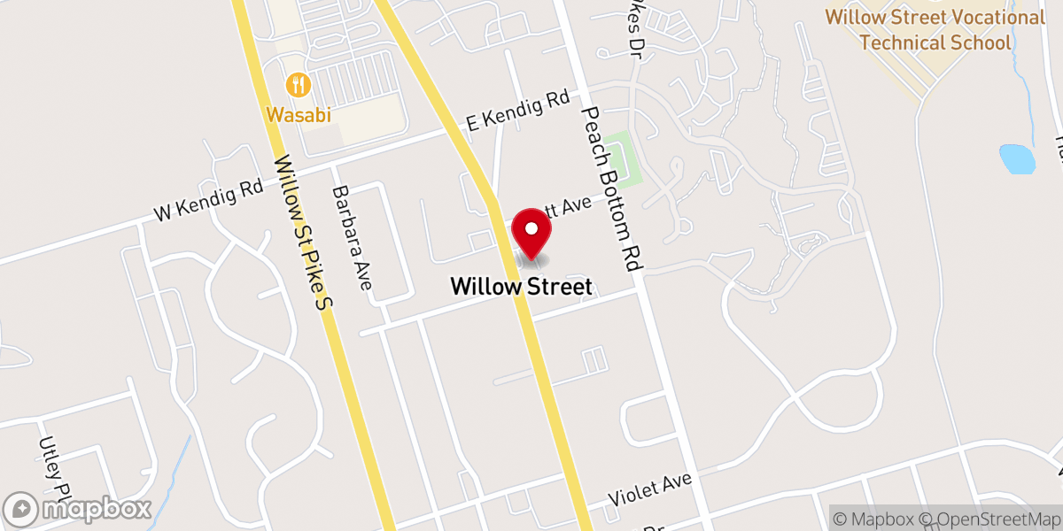 Map showing location of Willow Street United Church