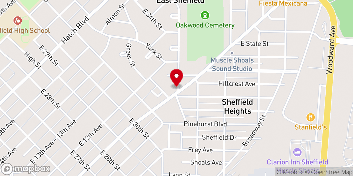 Map showing location of Seventh Day Adventist Church