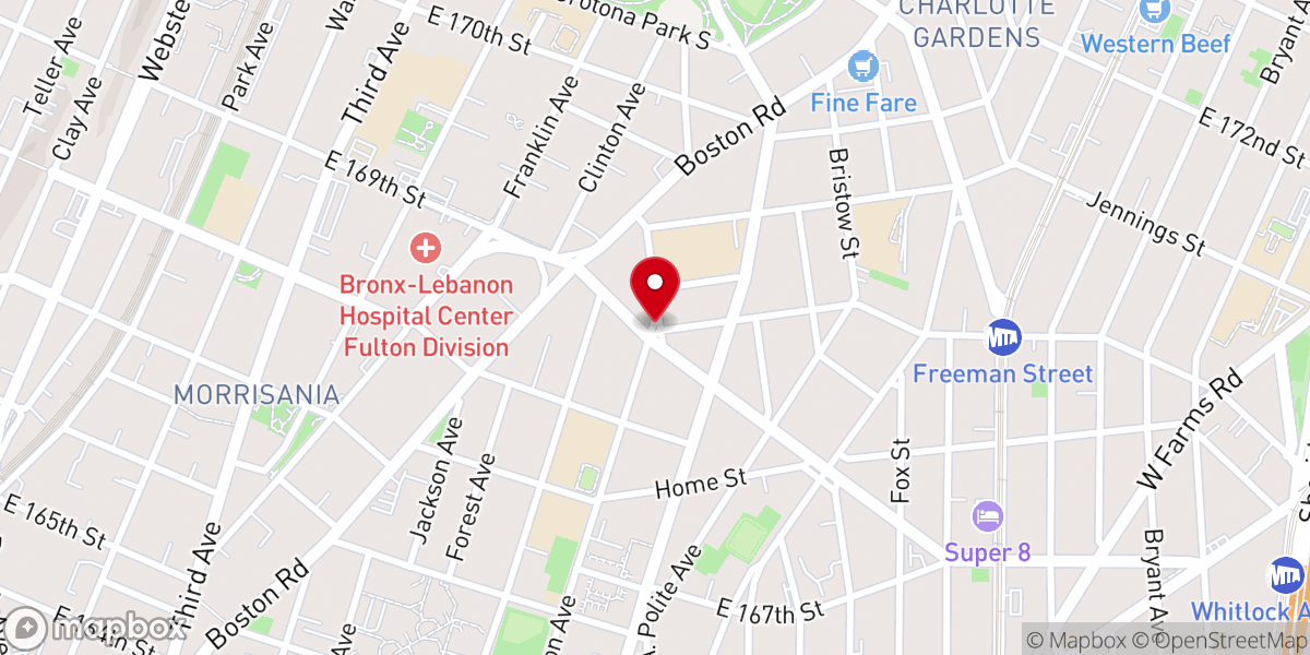 Map showing location of Living Faith Tabernacle(Haitian-American Church-Eglise Haitienne )