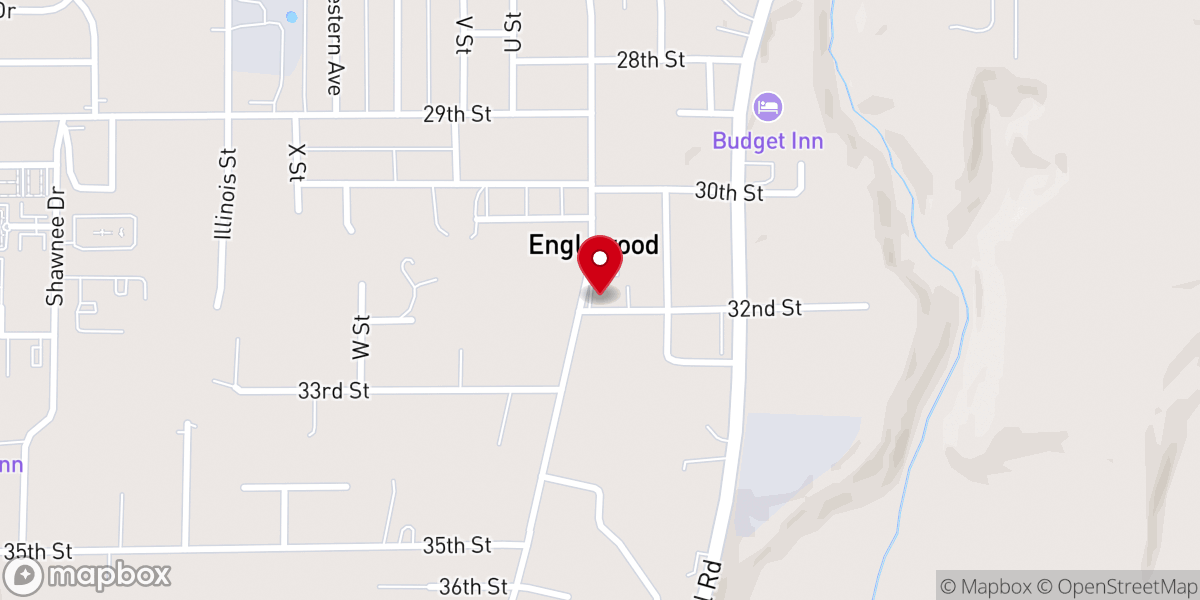 Map showing location of Englewood Baptist Church