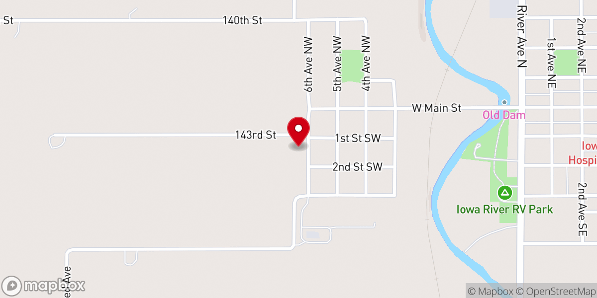 Map showing location of Dayspring Assembly of God