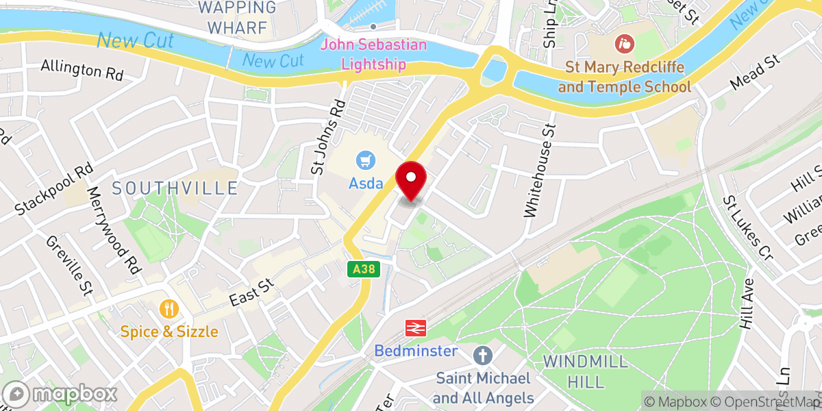 Map showing location of Philip Street Chapel