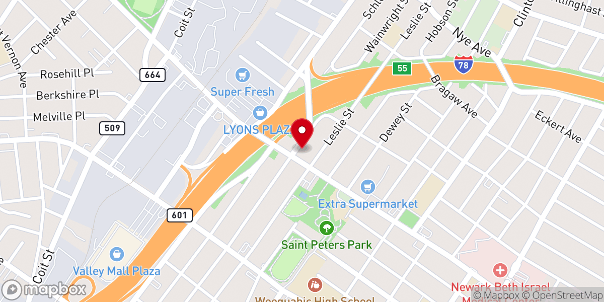 Map showing location of Lydia Baptist Church