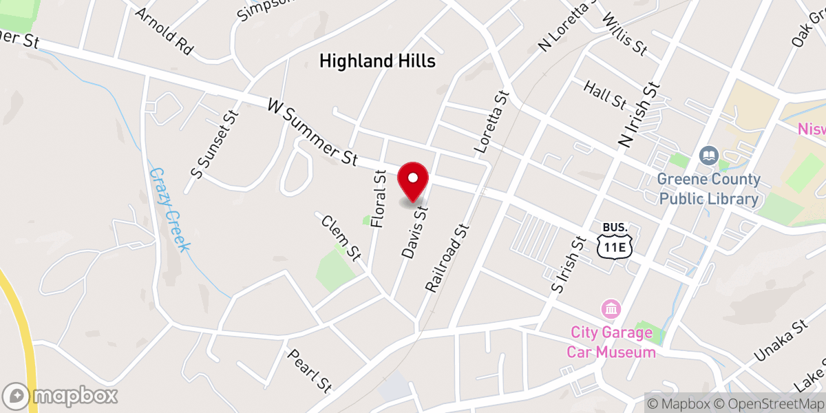 Map showing location of TEN9 Baptist church