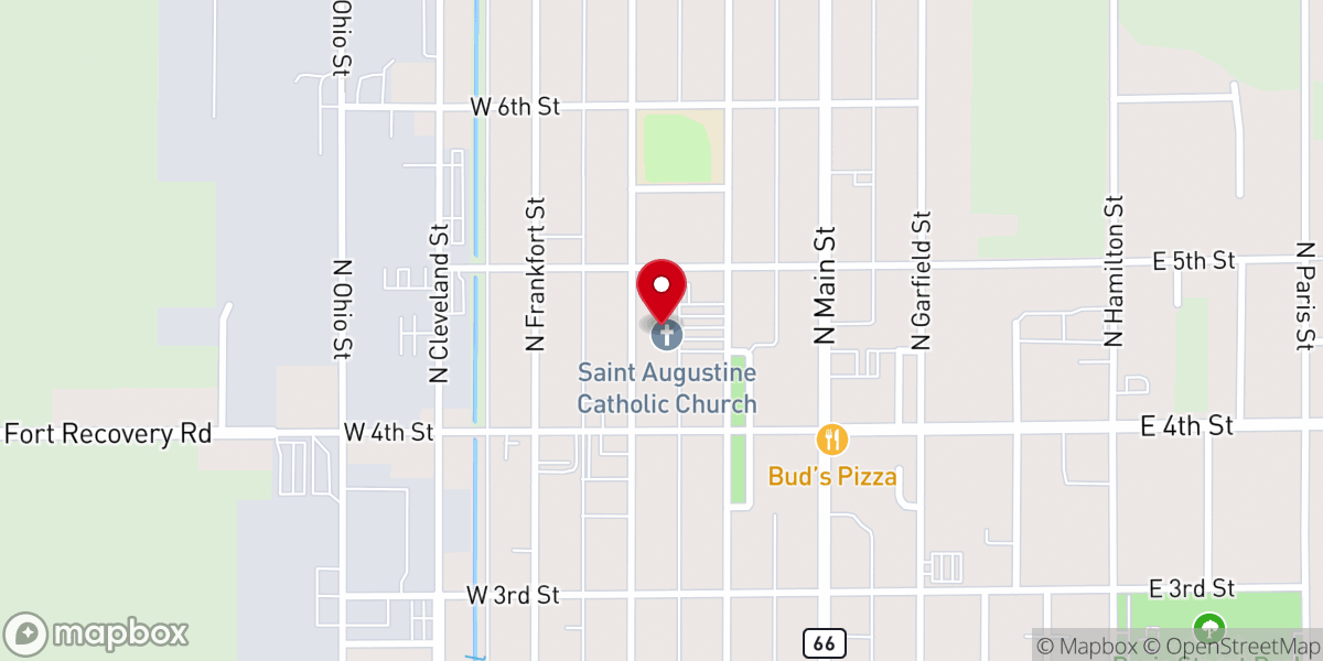 Map showing location of St. Augustine Catholic Church