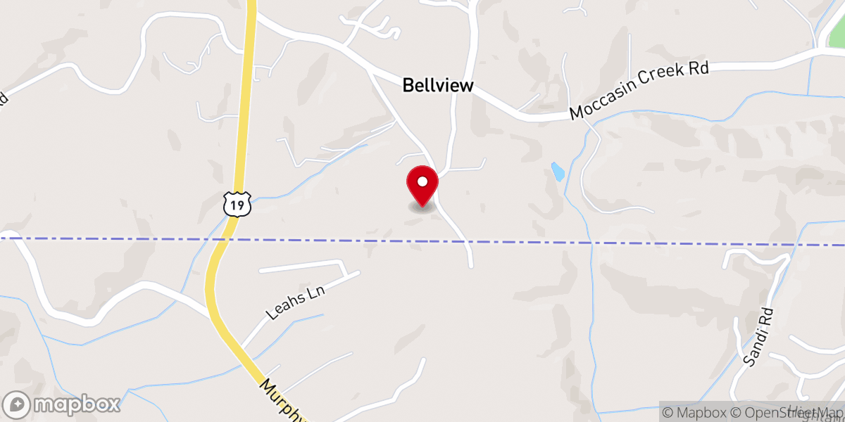Map showing location of Bellview Community Center