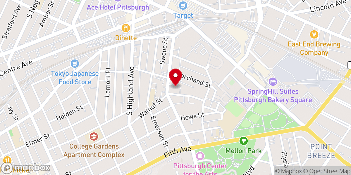 Map showing location of Calvary Episcopal Church