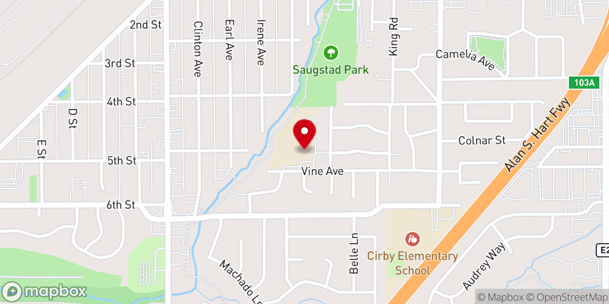 Map showing location of St. Rose of Lima Catholic Church