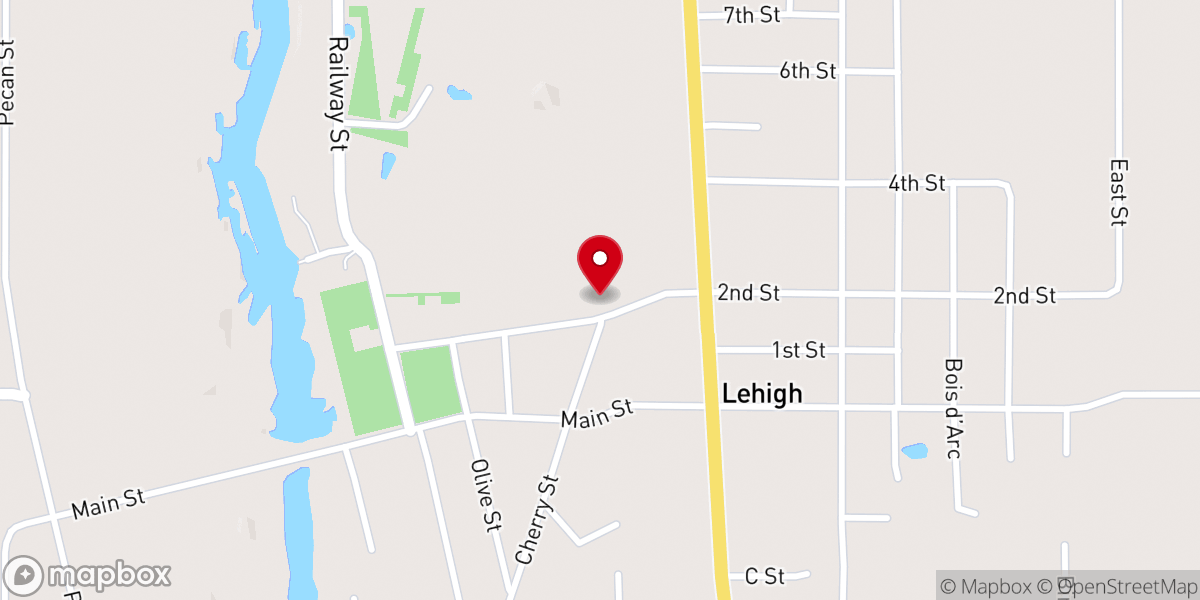 Map showing location of LeHigh First Baptist Church