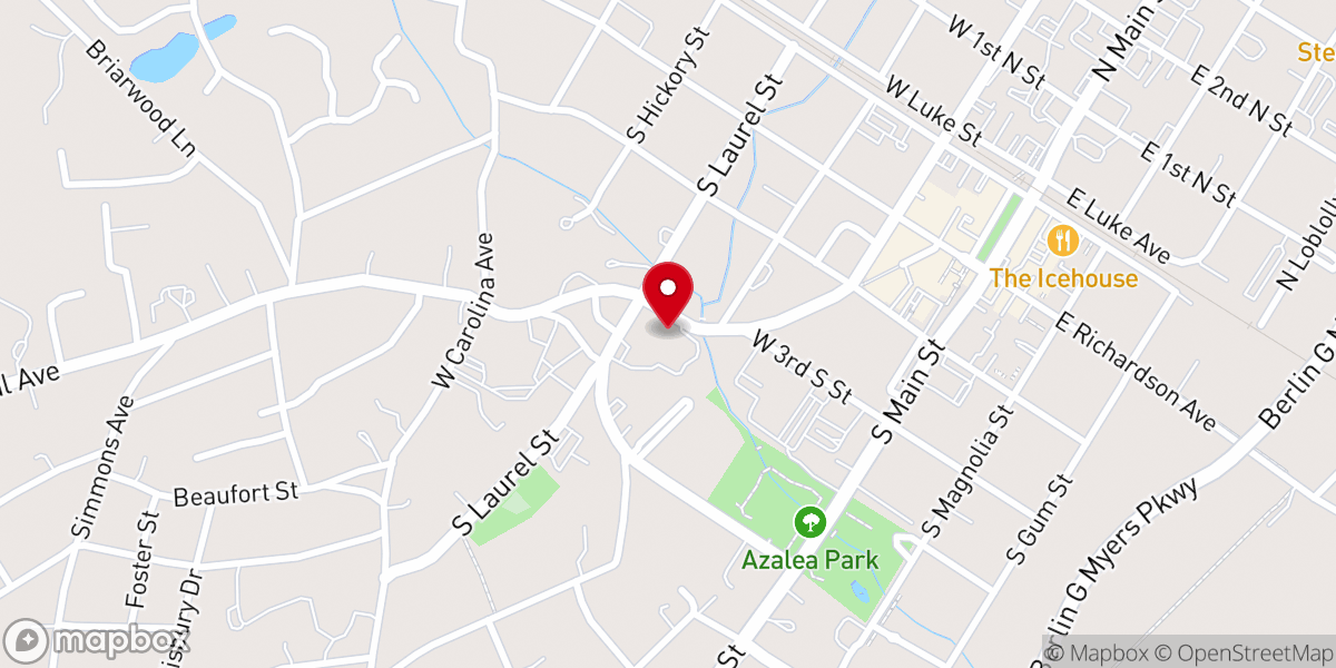 Map showing location of Summerville Presbyterian Church