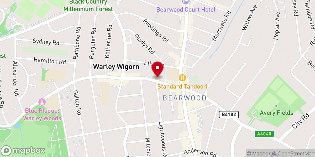 Map showing location of St Gregory's R C Church