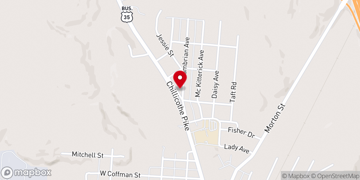 Map showing location of Calvary United Methodist Church