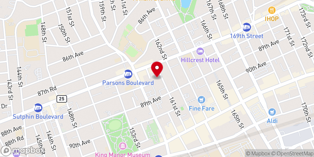 Map showing location of Jamaica Hispanic Seventh Day Adventist Church - Food Distribution Center