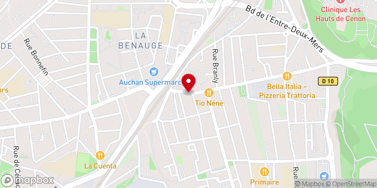 Map showing location of Église Biblique baptiste