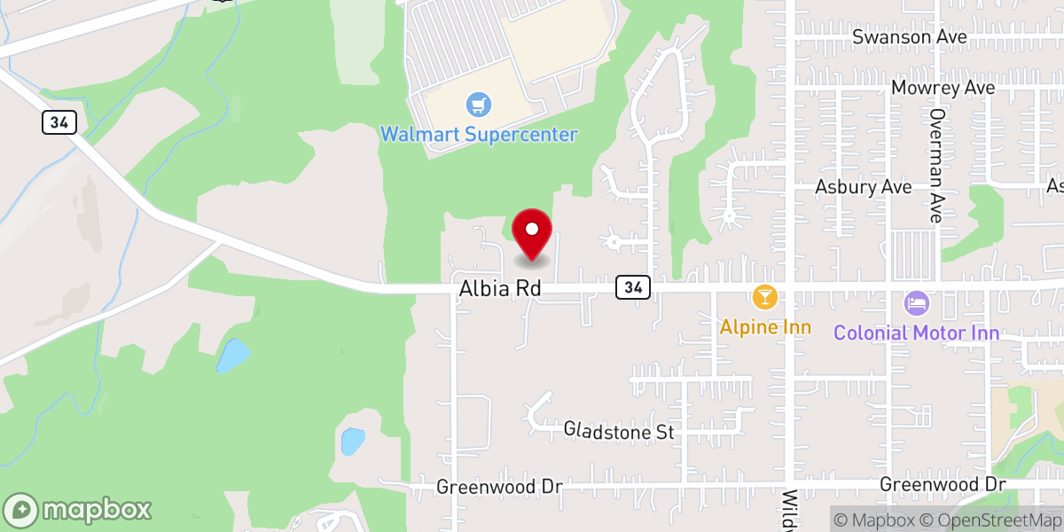 Map showing location of Life Church