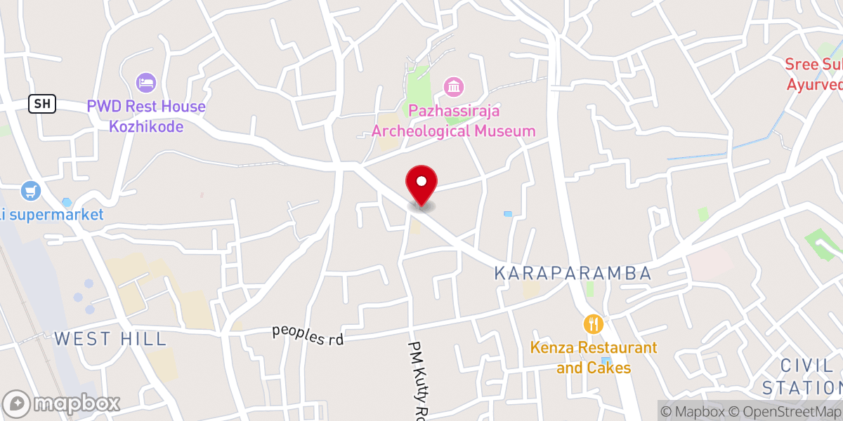 Map showing location of Fathima Matha Church, East Hill
