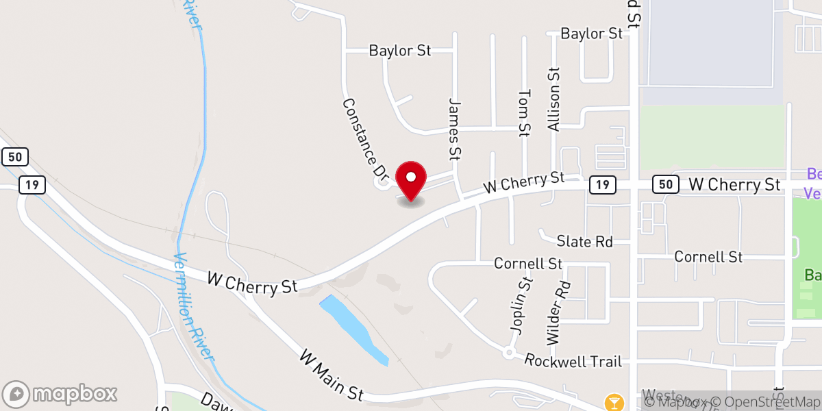 Map showing location of Hillside Community Church