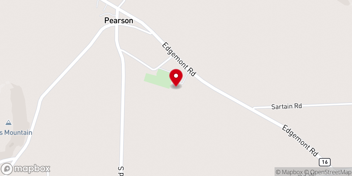 Map showing location of Palestine Baptist Church