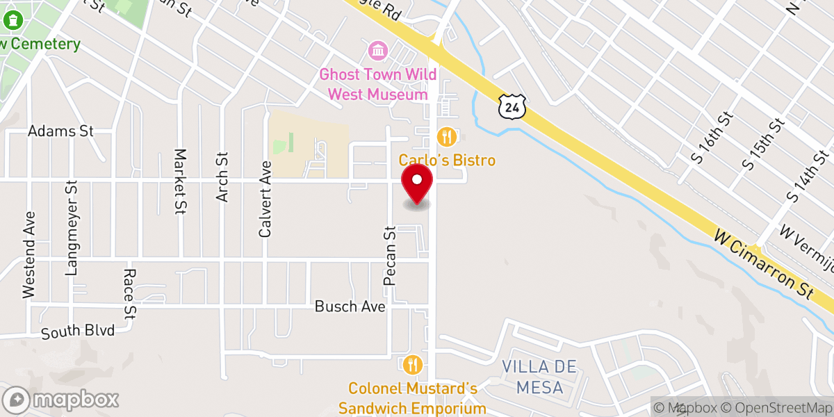 Map showing location of Pikes Peak MCC