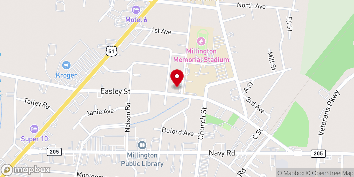 Map showing location of St. William Catholic Church