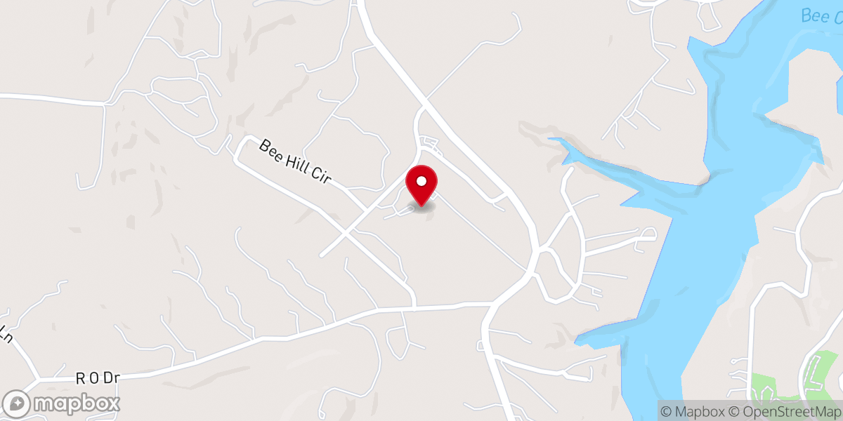 Map showing location of Bee Creek United Methodist Church