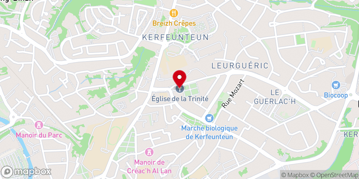 Map showing location of Eglise de la Sainte-Trinité de Kerfeunteun