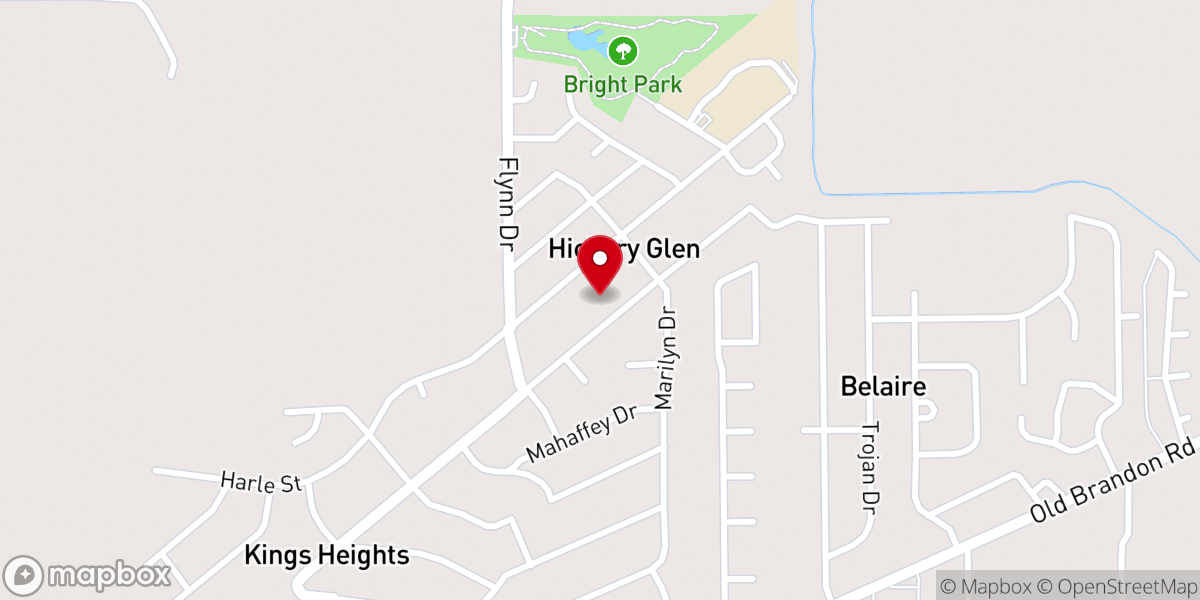 Map showing location of Eastside Baptist Church