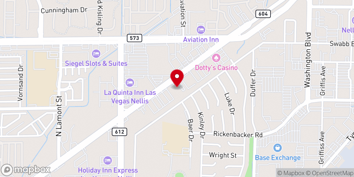 Map showing location of Nellis Baptist Church