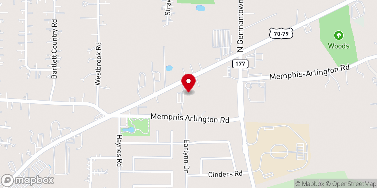 Map showing location of East Side Baptist Church