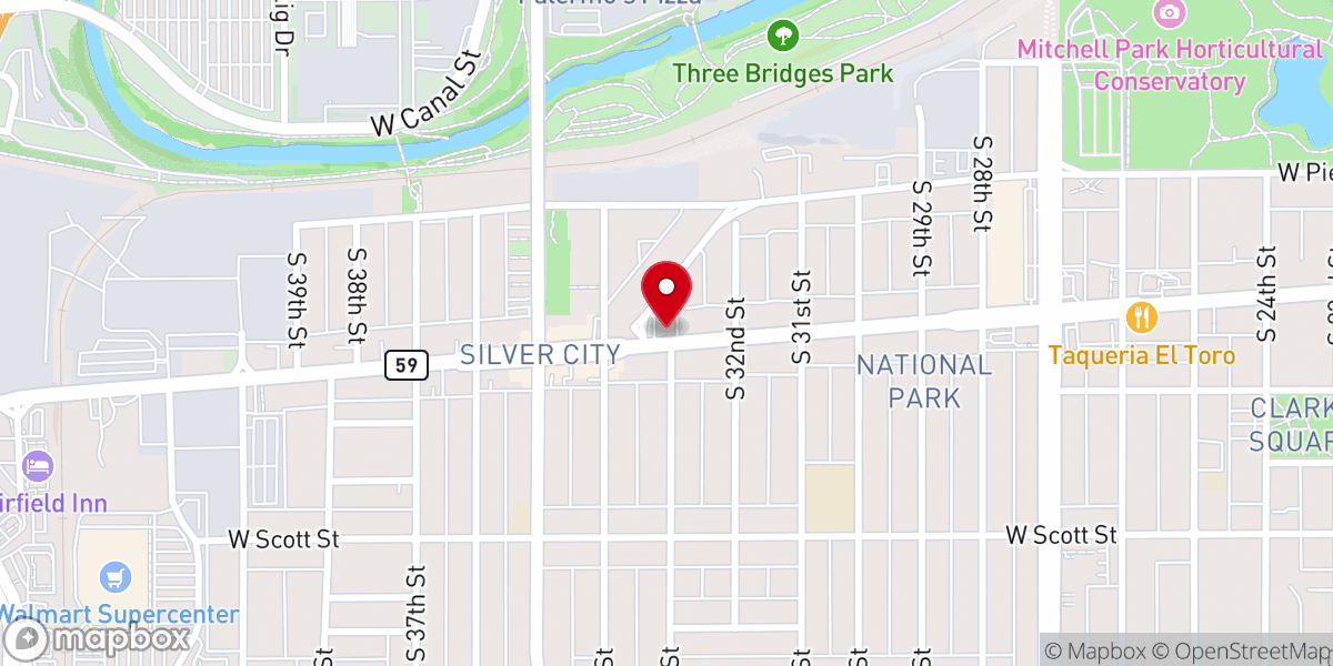 Map showing location of Iglesia de Cristo Ebenezer