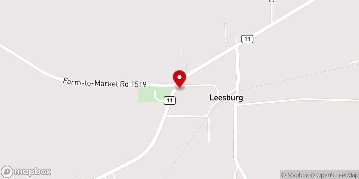 Map showing location of Oak Grove C.M.E