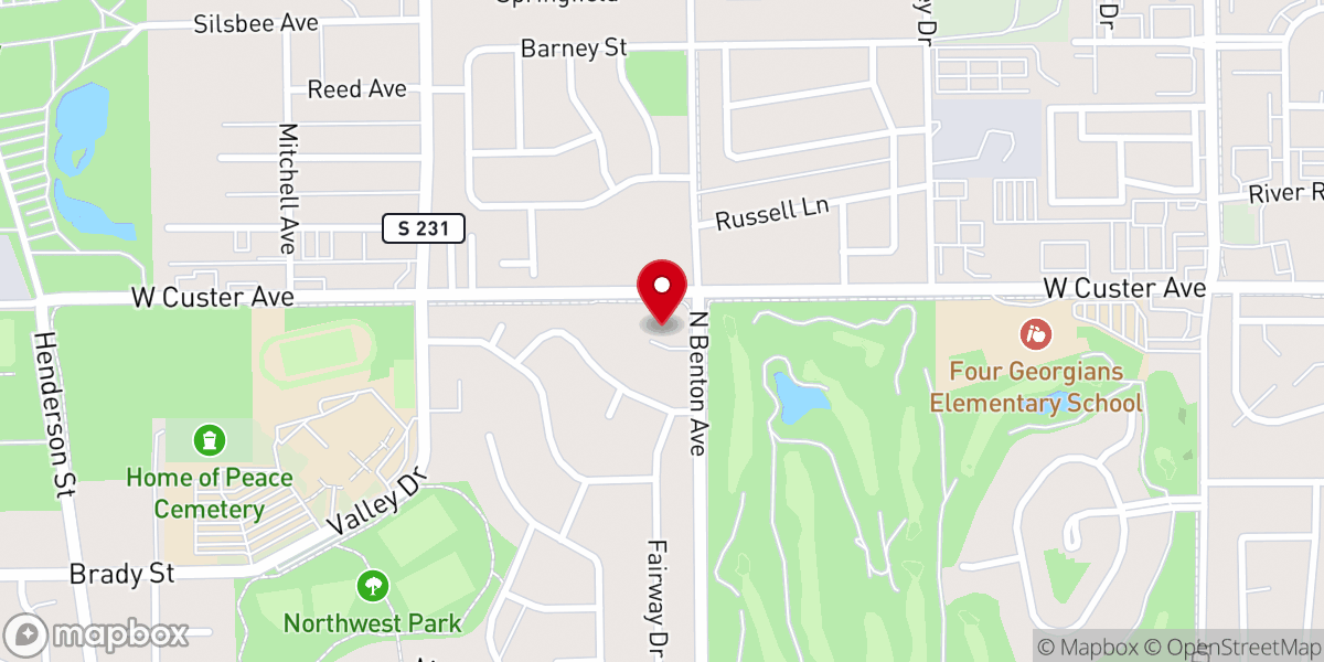 Map showing location of Valley View Lutheran Church