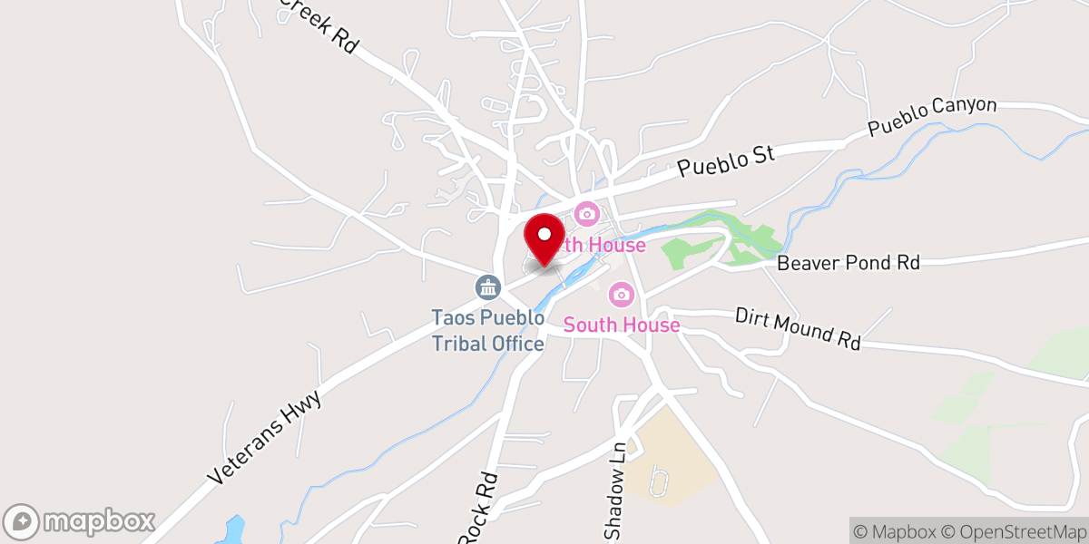 Map showing location of Church of Taos Pueblo