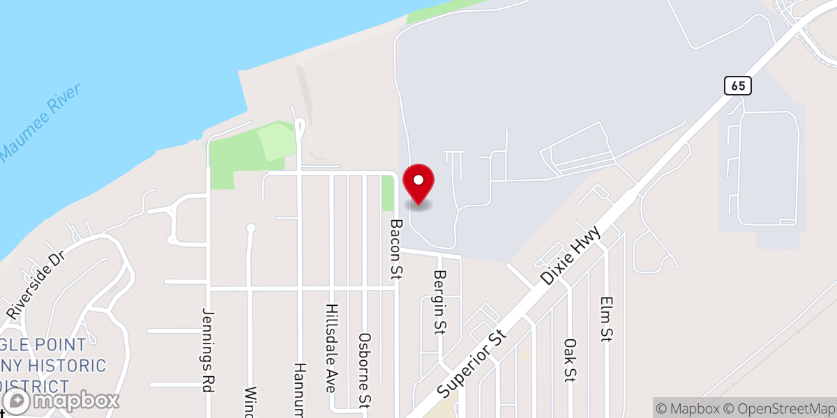 Map showing location of Allen Chapel Church