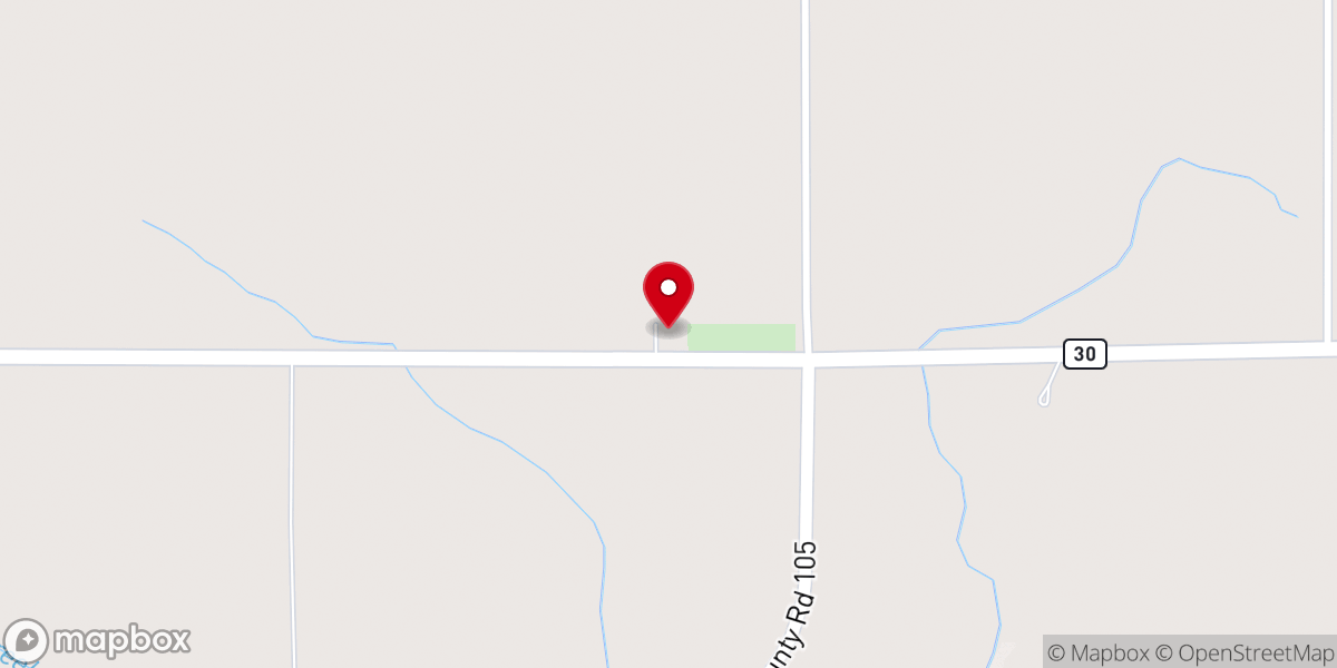 Map showing location of North Prairie Lutheran Church
