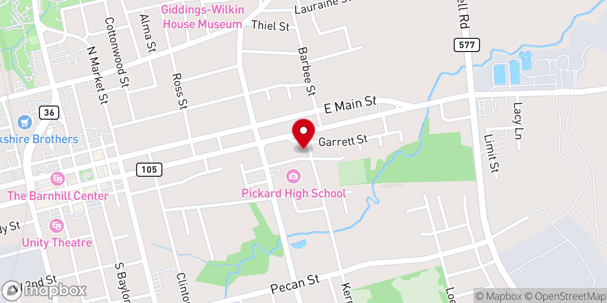 Map showing location of Mt Rose Missionary Baptist Church