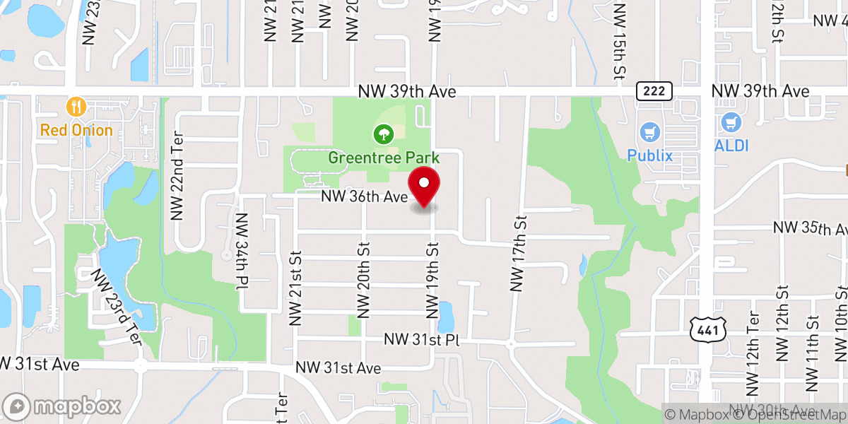 Map showing location of Hispanic Church Gainesville