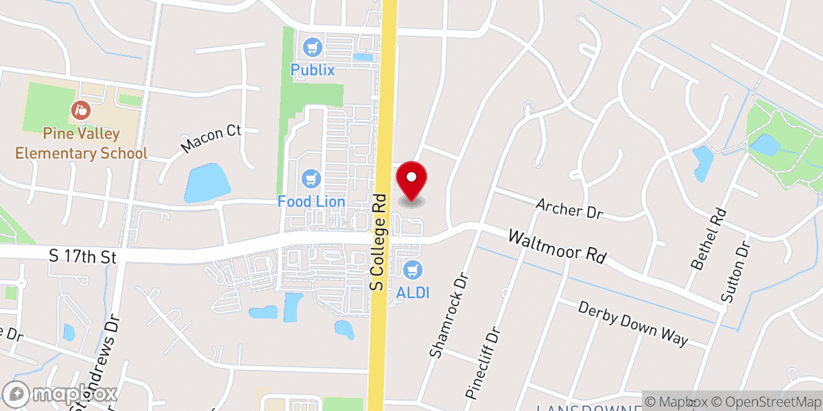 Map showing location of Pine Valley Church of Christ