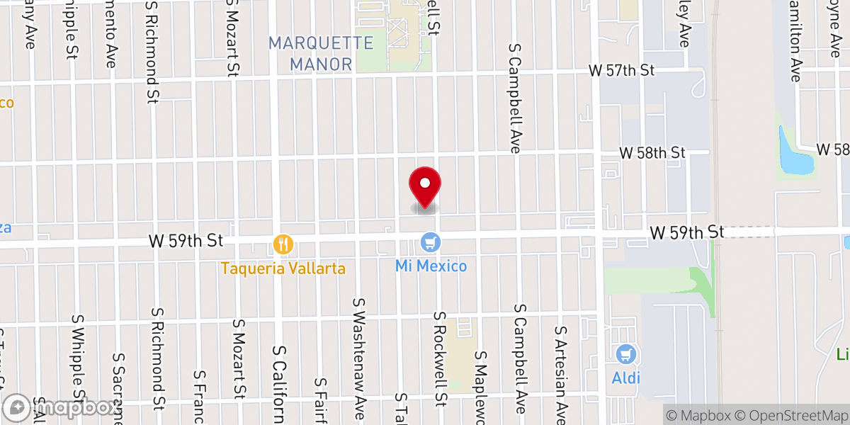 Map showing location of New Covenant Baptist Church