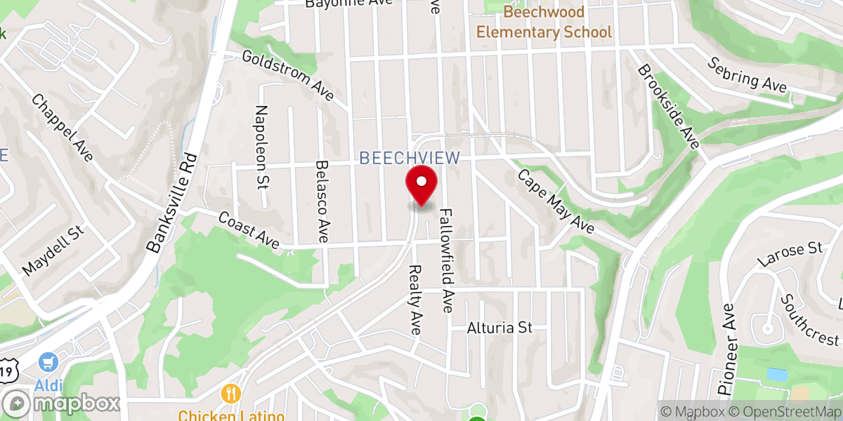 Map showing location of Beechview United Presbyterian Church