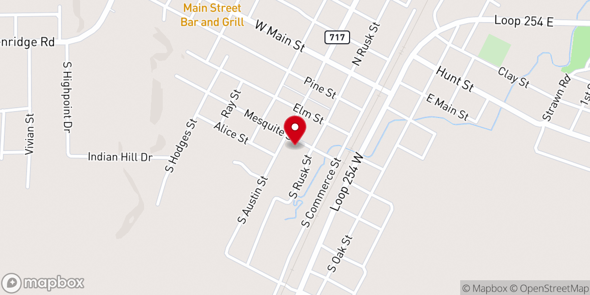 Map showing location of Mesquite & Rusk Church of Christ