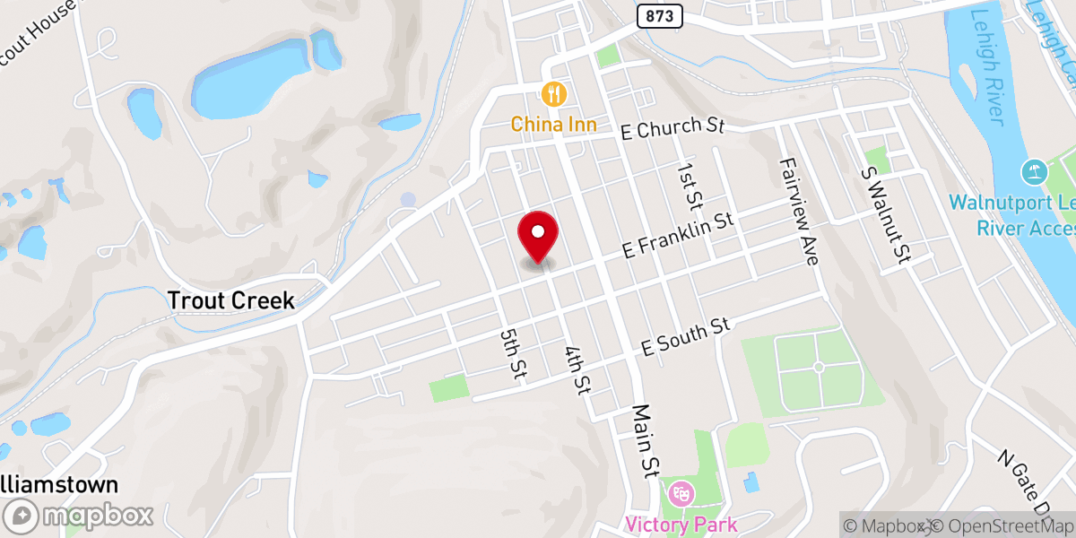 Map showing location of Bethel UCC Church