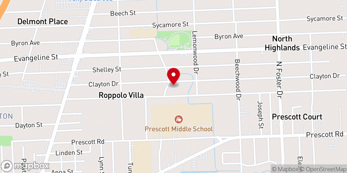 Map showing location of North Highlands Baptist Church