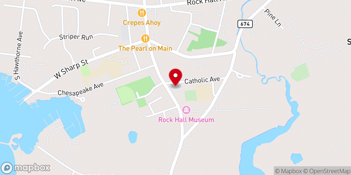 Map showing location of St. John Catholic Church