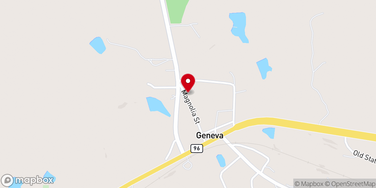 Map showing location of Geneva Baptist Pastorium