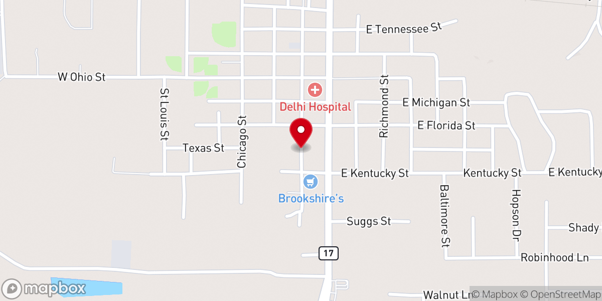 Map showing location of Turkey Creek Baptist Church
